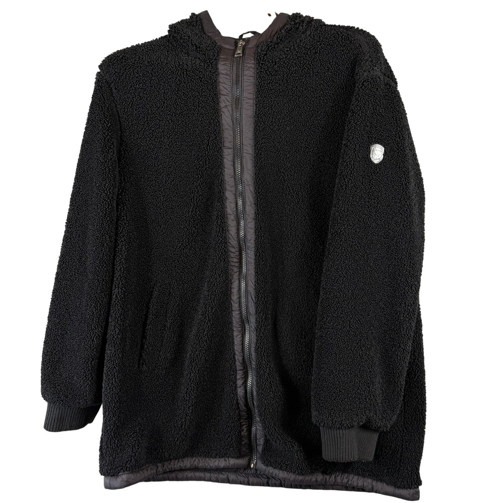 1 Madison Expedition Heritage Sherpa Fleece Hooded Jacket Black XL Full Zip